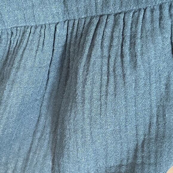 Madewell Womens Blouse Sz Small Lightspun Cuffed-Sleeve Shirred Bohemian Boho - Picture 5 of 12